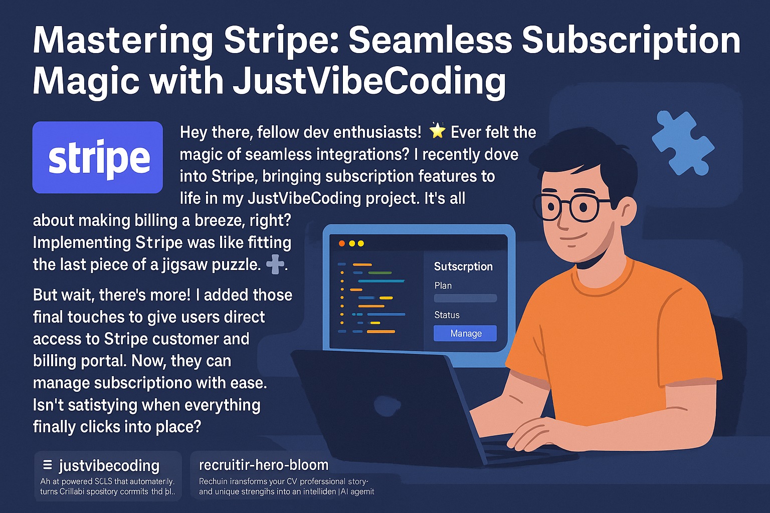 Mastering Stripe: Seamless Subscription Magic with JustVibeCoding